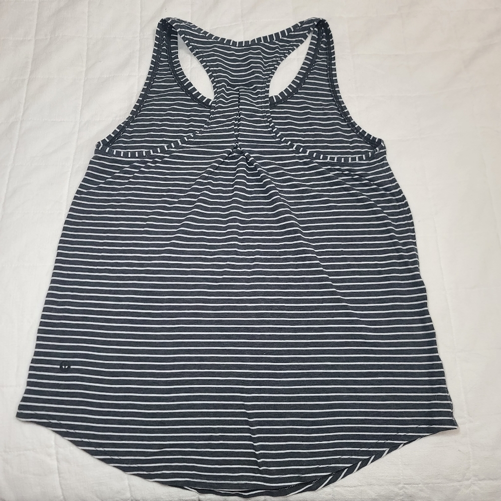 Lululemon Stripe Racerback Tank Gray & white sz 2